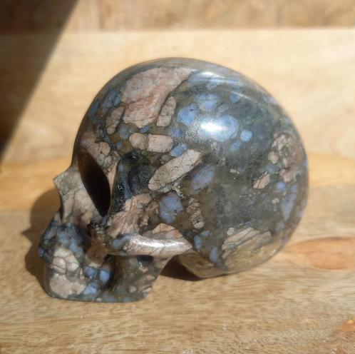 Prachtige Rhyoliet skull schedel edelsteen, Verzamelen, Mineralen en Fossielen, Mineraal, Ophalen of Verzenden