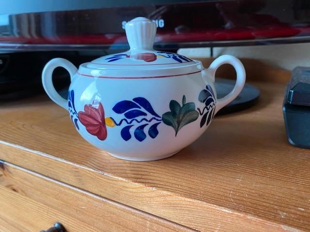 Boerenbont suikerpot Zeeland Boerenbond, Huis en Inrichting, Keuken | Servies, Gebruikt, Schaal of Schalen, Boerenbont, Aardewerk