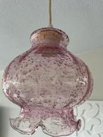 Frans glazen lamp vintage met bubbeltjes roze, Huis en Inrichting, Lampen | Hanglampen, Ophalen, ., 2de hands, .