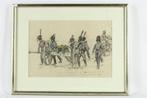 Haagse School "MILITAIREN met GESCHUT'" 34 X 50 cm (Israëls), Ophalen