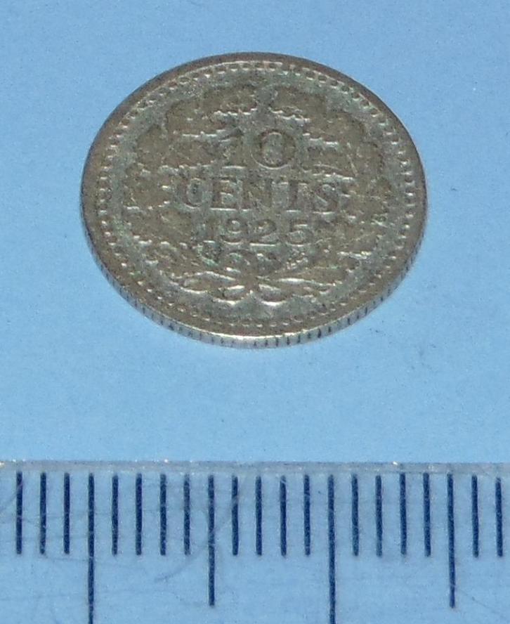 Nederland - dubbeltje 1925 - Fr - zilver, Postzegels en Munten, Munten | Nederland, Losse munt, 10 cent, Koningin Wilhelmina, Zilver