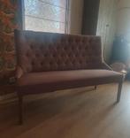 Eettafelbank, kleur taupe, houten pootjes, Huis en Inrichting, Banken | Sofa's en Chaises Longues, Ophalen, Zo goed als nieuw