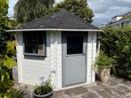 Blokhut/tuinhuisje (2.40x2.40mtr), gratis afhalen, Tuin en Terras, Tuinhuizen, Blokhut, 2 ramen, Hout, Ophalen