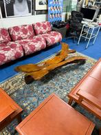 Salontafel of bankje Japandi wortelhout teakhout console, Ophalen, Gebruikt, Japandi. Rustiek vintage. Brutalisme. Art Brut, 100 tot 150 cm