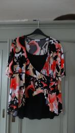 Magna tuniek, zwart/koraal/zand, maat 52, Kleding | Dames, Blouses en Tunieken, Overige kleuren, Verzenden, Maat 46/48 (XL) of groter