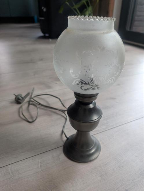 Vintage Tafellamp met Tinnen Kan, Antiek en Kunst, Antiek | Lampen, Ophalen of Verzenden