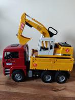 Bruder set: vracht/kiepwagen + graafmachine, Ophalen of Verzenden, Zo goed als nieuw