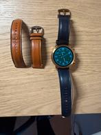 Fossil smartwatch 44mm met extra lederen  band, Sieraden, Tassen en Uiterlijk, Smartwatches, Gebruikt, Zwart, Fossil, IOS