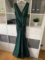 Donkergroene baljurk, Kleding | Dames, Jurken, Zo goed als nieuw, Ophalen, Maat 38/40 (M), Onder de knie