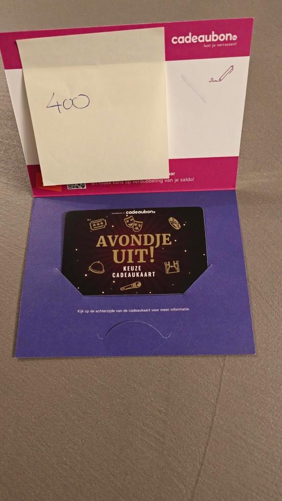 Cadeaubon . nl  met een waarde van EUR 400, Tickets en Kaartjes, Kortingen en Cadeaubonnen, Drie personen of meer, Overige typen