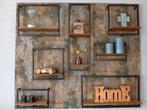 Wandplankjes Set van 7. Metaal met hout. Ook los. Wand plank, Ophalen, Zo goed als nieuw