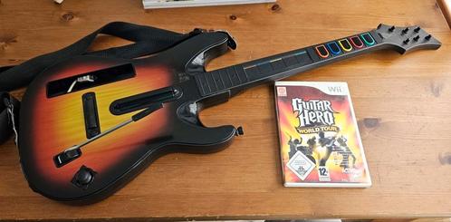 Guitar Hero gitaar + World tour Nintendo wii, Spelcomputers en Games, Games | Nintendo Wii, Zo goed als nieuw, Muziek, Vanaf 12 jaar