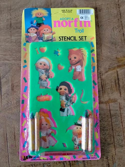 De Trolls trollen jaren 90 vintage stencil set '90s RARE, Verzamelen, Stripfiguren, Gebruikt, Gebruiksvoorwerp, Verzenden