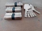 Cilindersloten 3 stuks ( 2 x 6,5 cm en 1 x 7,8 cm), Ophalen of Verzenden, Rvs, Slot