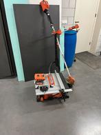 Accu Set 2x20volt Zaagtafel en Bosmaaier, Ophalen, Zo goed als nieuw