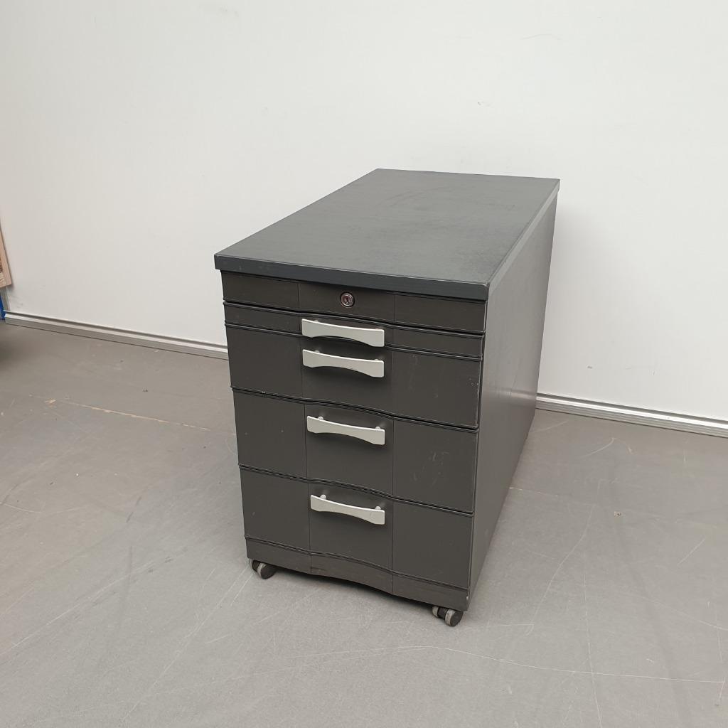 Mibra ladekast met 4 lades metaal antraciet 63x43x76 cm