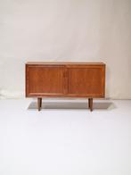 Dressoir teak Deens vintage tv-meubel, Ophalen, Met deur(en), 100 tot 150 cm, -