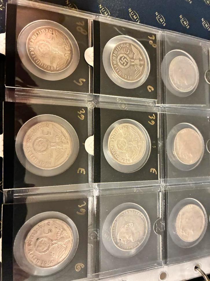 17 x 5 reichsmark van af 1936 tm 1939 adelaar swastika, Postzegels en Munten, Munten | Nederland, Losse munt, Overige waardes