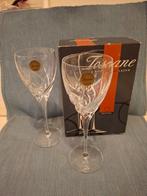 Toscane - 5 mooie kristallen wijn glazen, Antiek en Kunst, Antiek | Glas en Kristal, Ophalen of Verzenden