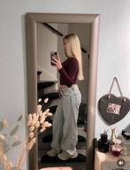 Bordeau rode top maatje S, Ophalen, Lange mouw, Maat 36 (S), Rood