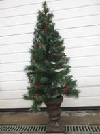 Smalle gedecoreerde kerstboom kunstkerstboom in stenen vaas, Diversen, Kerst, Ophalen, Gebruikt
