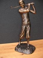 zwaar metalen beeld golfer golfsport, Antiek en Kunst, Verzenden