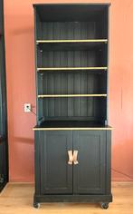 Zwarte houtlook kast industrieel, Huis en Inrichting, Kasten | Boekenkasten, Ophalen, Gebruikt, 25 tot 50 cm, 150 tot 200 cm