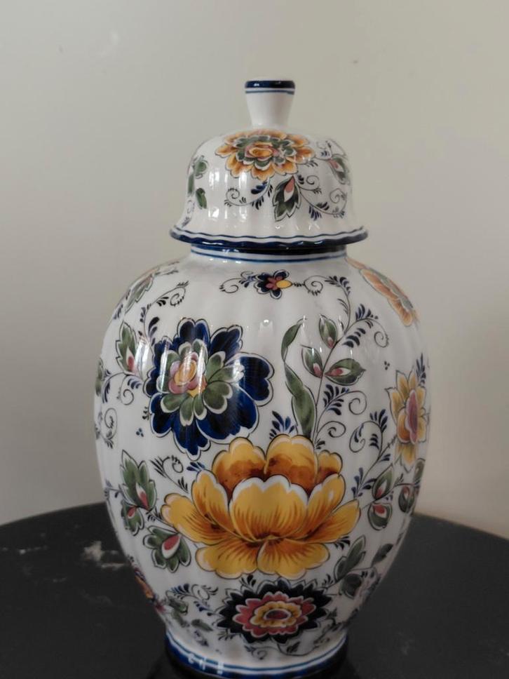 F.G. Ceramisch Dekselvaas met Bloemen, Antiek en Kunst, Antiek | Keramiek en Aardewerk, Ophalen of Verzenden