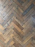 Antieke eiken visgraatvloer, Minder dan 10 cm, Gebruikt, Minder dan 50 cm, 10 m² of meer