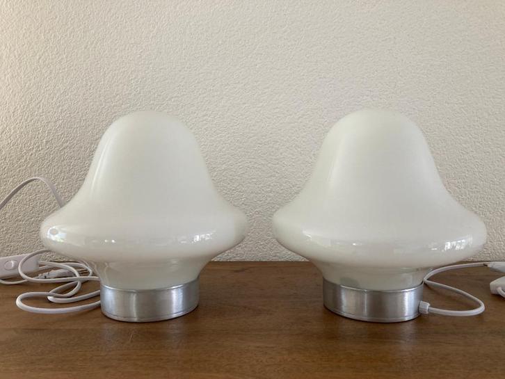 set space age mushroom midcentury modern MCM lampen, Huis en Inrichting, Lampen | Tafellampen, Zo goed als nieuw, Minder dan 50 cm