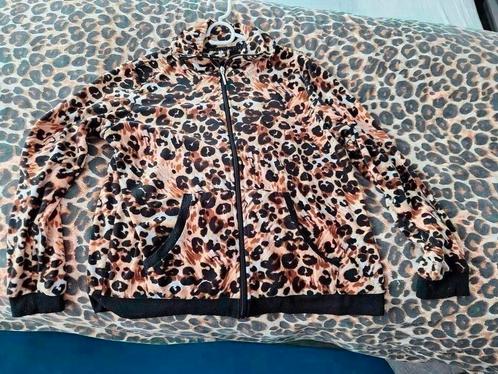 Leuk panterprint vest zachte stof L zgan 42 44 + broek, Kleding | Dames, Truien en Vesten, Zo goed als nieuw, Maat 42/44 (L), Bruin
