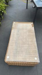 Tuintafel met glasplaat, Ophalen of Verzenden, Zo goed als nieuw, Rechthoekig, Aluminium