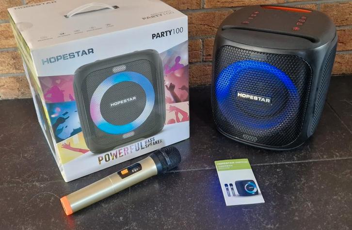 Hopestar 100 partybox met draadloze microfoon, Audio, Tv en Foto, Luidsprekers, Zo goed als nieuw, Overige typen, 120 watt of meer