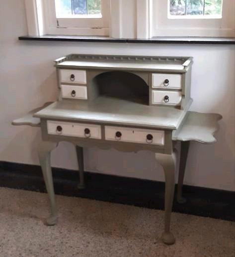 Antiek frans secretaire fruitbomenhout groen met witte lades, Huis en Inrichting, Kasten | Secretaires, Gebruikt, Ophalen