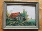 Oud Schilderij boerderij schuur gesigneerd 1940, Antiek en Kunst, Kunst | Schilderijen | Klassiek, Ophalen