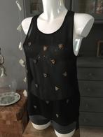 Designer top met panter koppen van Collection PRC maat XS, Kleding | Dames, Bruin, Ophalen of Verzenden, Zo goed als nieuw, Zonder mouw