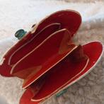 Victoriaans schelpen beursje met lederen vakjes, Ophalen of Verzenden