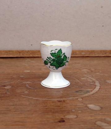 Uniek eierdopje Herend Hungary Chinese Bouquet Apponyi Green beschikbaar voor biedingen