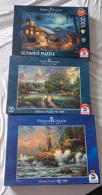 3 puzzels (1000 stukjes) van Thomas Kinkade, Ophalen of Verzenden, 500 t/m 1500 stukjes, Legpuzzel, Zo goed als nieuw