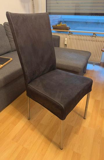 Eetkamerstoelen 4 stuks bruin leer metaal beschikbaar voor biedingen