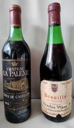 Te koop 2 flessen rode wijn, Bordeaux +Cru Beaujolais, 1976, Verzamelen, Wijnen, Frankrijk, Ophalen of Verzenden, Zo goed als nieuw