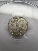 West-Friesland. Bezemstuiver 1739 PCGS MS63, Vóór koninkrijk, Zilver, Ophalen of Verzenden, Losse munt