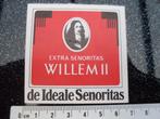 sticker willem II logo de ideale senoritas vintage sigaar, Verzamelen, Stickers, Merk, Zo goed als nieuw, Verzenden