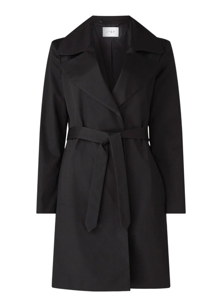 CVRD Brooklyn zwart trenchcoat met strikceintuur maat M, Kleding | Dames, Maat 38/40 (M), CVRD, Zwart, Nieuw