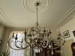 Kroonluchter zilverkleur modern kristallen pegels, Ophalen, Zo goed als nieuw, Glas