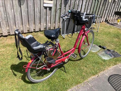Moederfiets montego liberty roze 28 inch, Fietsen en Brommers, Fietsen | Dames | Moederfietsen, Gebruikt, Overige merken, 2 zitjes