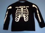Zwart shirt met lichtgevend geraamte van Zeeman Maat 110, Zeeman, Jongen of Meisje, Ophalen of Verzenden, Zo goed als nieuw
