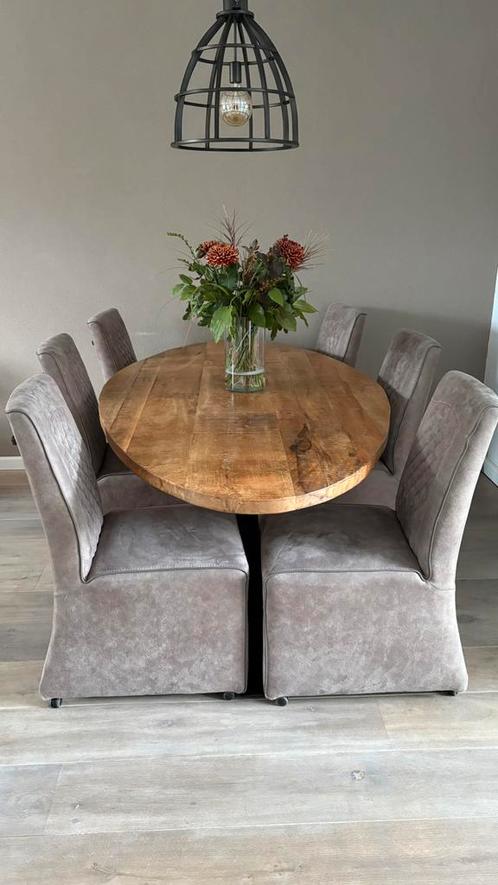 6 eetkamerstoelen Pronto, Huis en Inrichting, Stoelen, Gebruikt, Vijf, Zes of meer stoelen, Leer, Overige materialen, Bruin, Ophalen