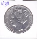 Schaarse rijksdaalder 1898 Kroningsjaar voor 195 euro, 1 gulden, Zilver, Ophalen of Verzenden, Koningin Wilhelmina