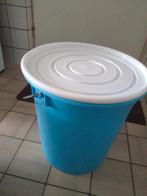 Plastic (opberg) emmer met deksel, Ophalen, Kunststof, Met deksel